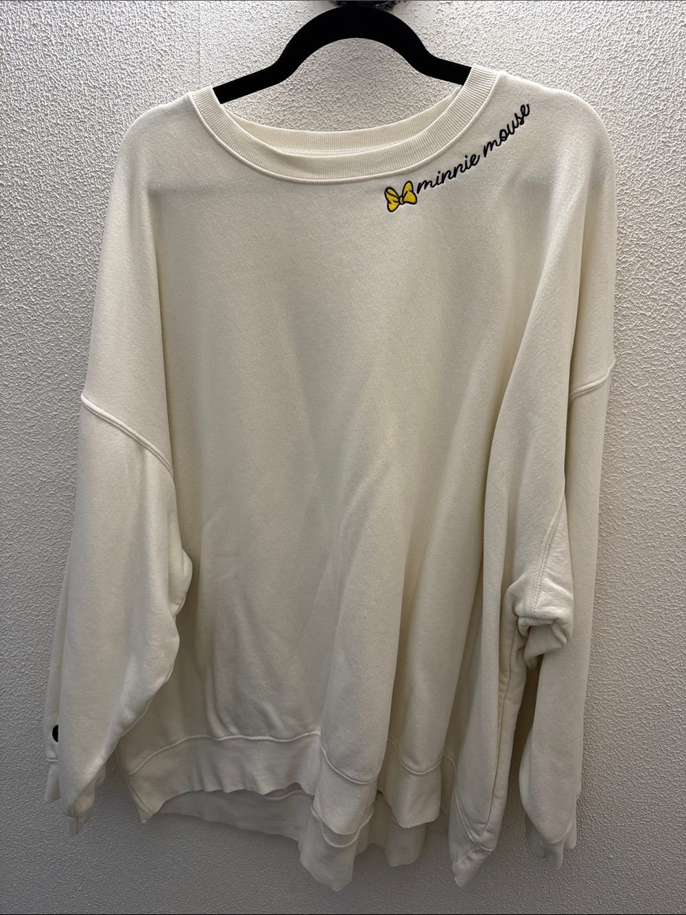 Disney Cream Minnie Mouse Bow Crewneck Sweatshirt